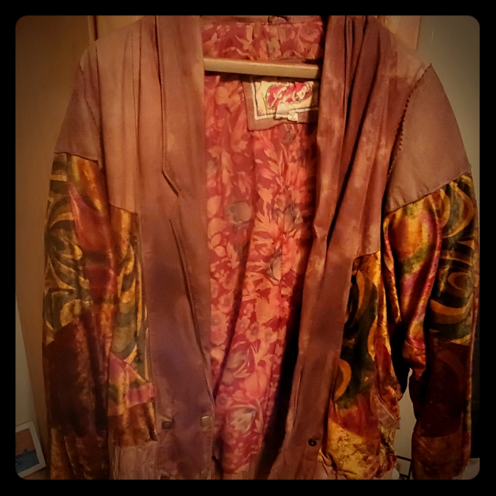 Leather and polyester jacket